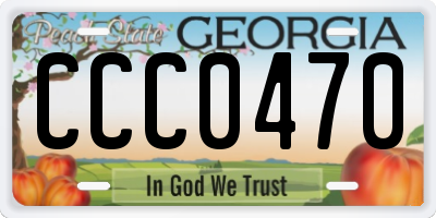 GA license plate CCC0470
