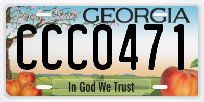 GA license plate CCC0471