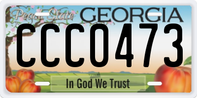 GA license plate CCC0473