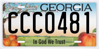 GA license plate CCC0481