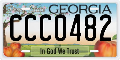 GA license plate CCC0482