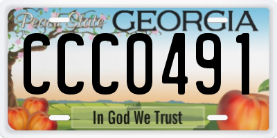 GA license plate CCC0491