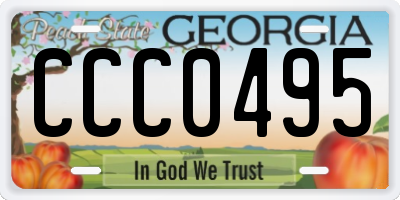 GA license plate CCC0495