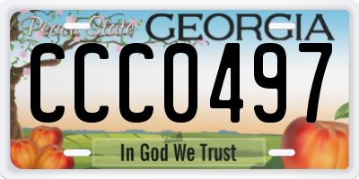GA license plate CCC0497