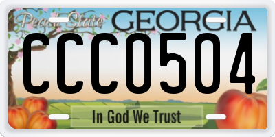 GA license plate CCC0504