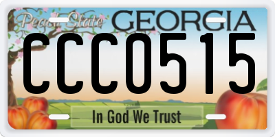 GA license plate CCC0515