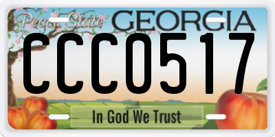 GA license plate CCC0517