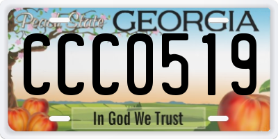 GA license plate CCC0519