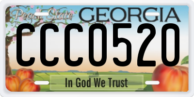 GA license plate CCC0520