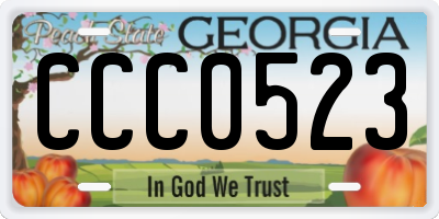 GA license plate CCC0523