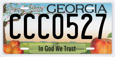 GA license plate CCC0527