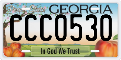 GA license plate CCC0530