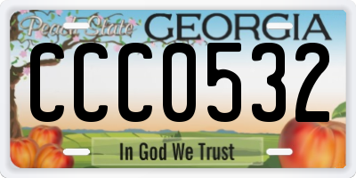 GA license plate CCC0532