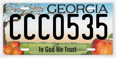 GA license plate CCC0535