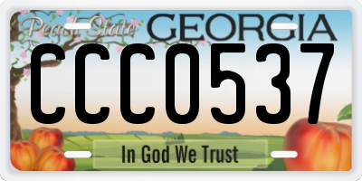GA license plate CCC0537