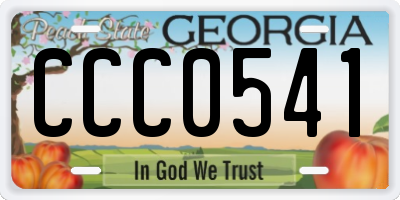 GA license plate CCC0541