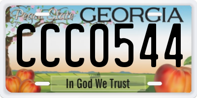 GA license plate CCC0544