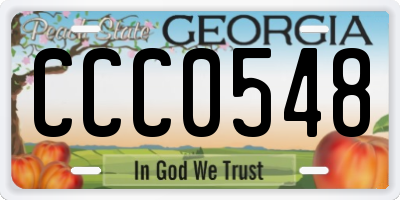 GA license plate CCC0548