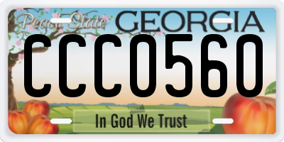 GA license plate CCC0560