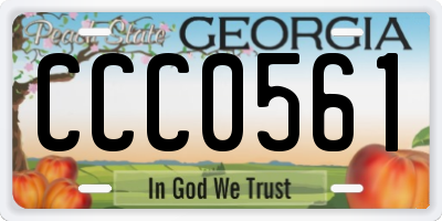 GA license plate CCC0561