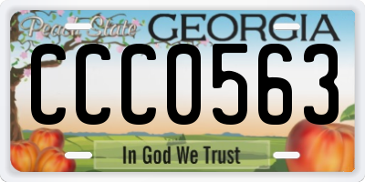 GA license plate CCC0563