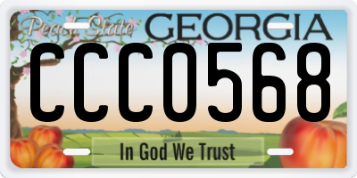 GA license plate CCC0568