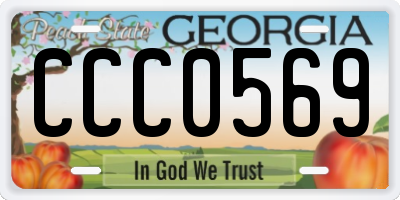 GA license plate CCC0569