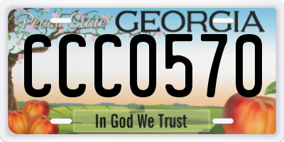 GA license plate CCC0570