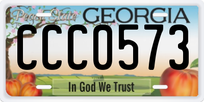 GA license plate CCC0573