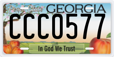 GA license plate CCC0577