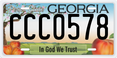 GA license plate CCC0578