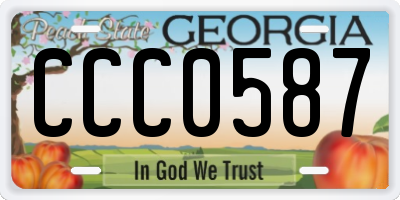 GA license plate CCC0587