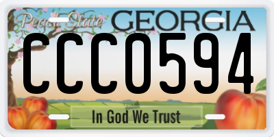 GA license plate CCC0594