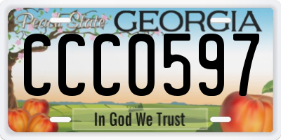 GA license plate CCC0597