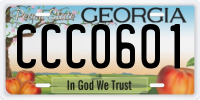 GA license plate CCC0601