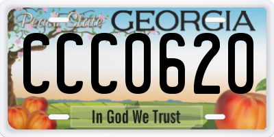 GA license plate CCC0620