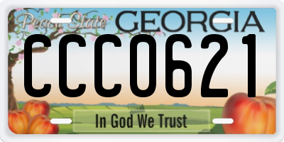 GA license plate CCC0621