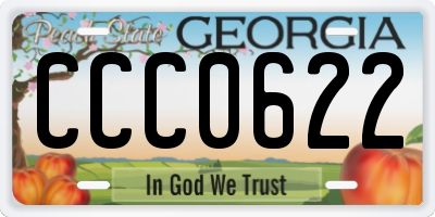 GA license plate CCC0622