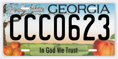 GA license plate CCC0623