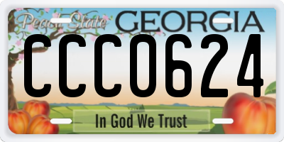 GA license plate CCC0624