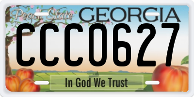 GA license plate CCC0627