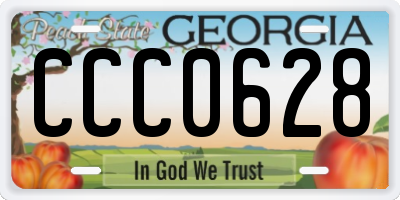 GA license plate CCC0628