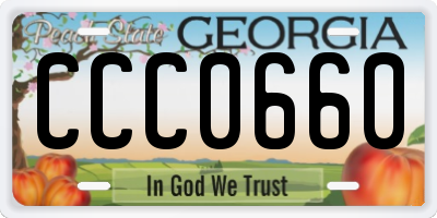 GA license plate CCC0660