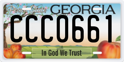 GA license plate CCC0661