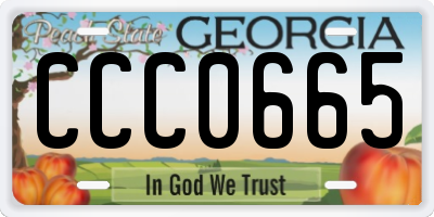 GA license plate CCC0665