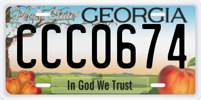 GA license plate CCC0674