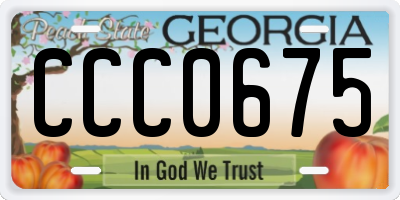 GA license plate CCC0675