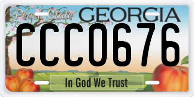 GA license plate CCC0676