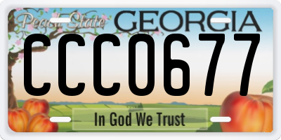 GA license plate CCC0677