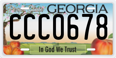 GA license plate CCC0678